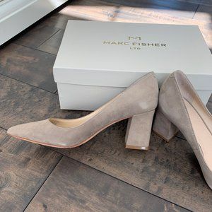 Marc Fisher Nude Suede Heels